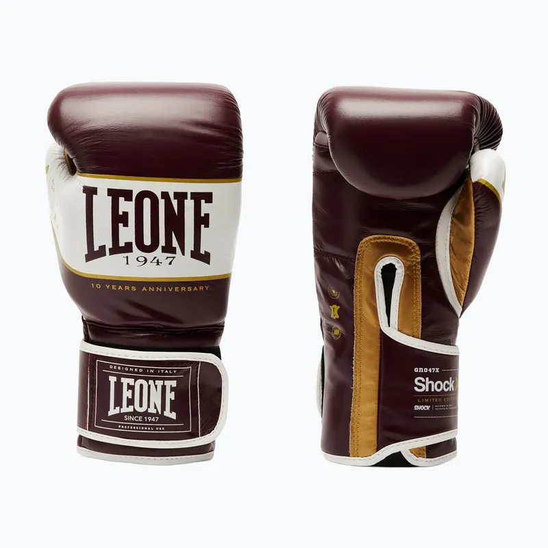 Boxerské rukavice LEONE 1947 Shock X burgundy Značkový