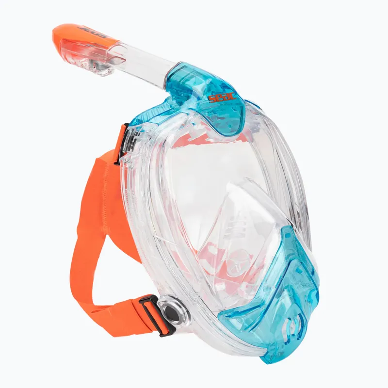 Celoobličejová šnorchlovací maska SEAC Libera blue clear/orange Autentický