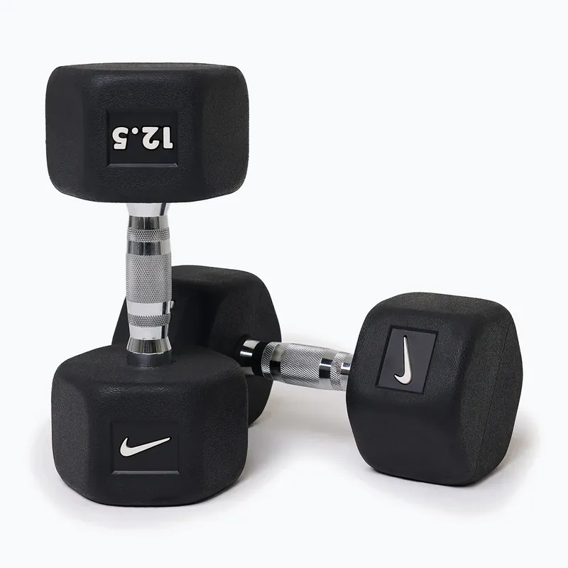 Pogumovaná činka Nike Strength Hex Dumbbell 12,5 kg black/white Pouze Dnes