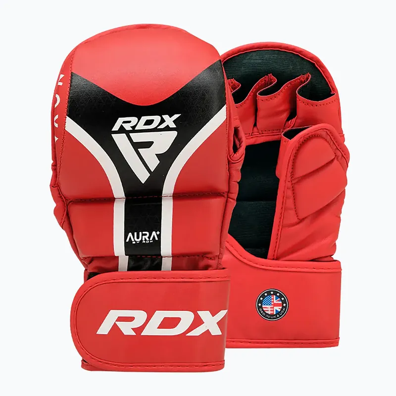 Autentický Grapplingové rukavice RDX Grappling Shooter Aura Plus T-17 red