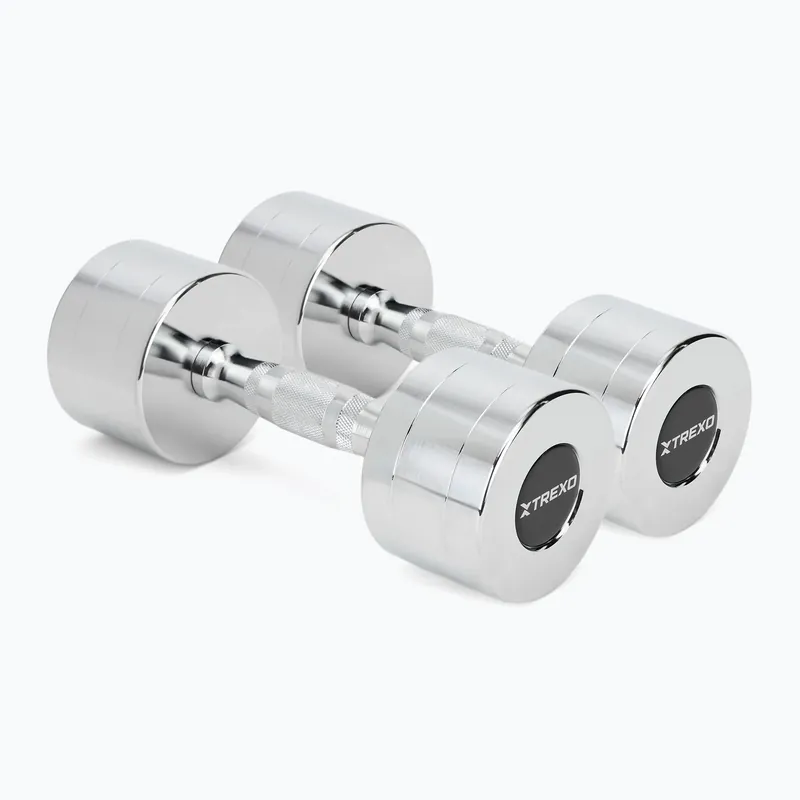 Top Prodej Chromované činky XTREXO 2x7 kg silver