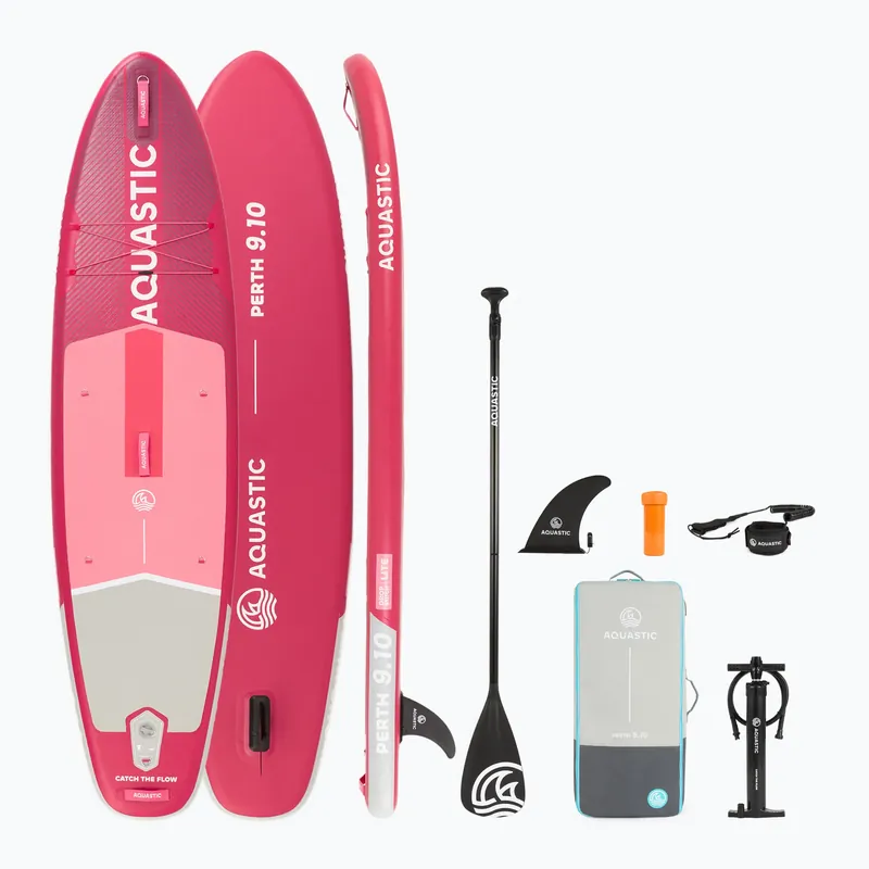Sada paddleboard SUP nafukovací AQUASTIC Perth 9‘10" růžový Akce
