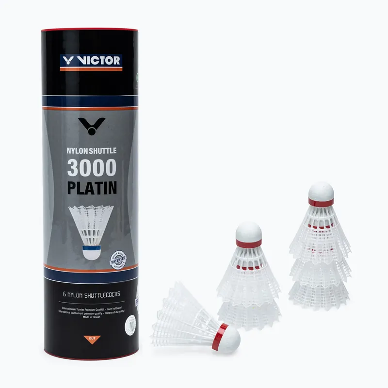 VICTOR Badmintonové šipky Nylon Shuttle 3000 6 ks, bílé 101519 Výhodná Nabídka