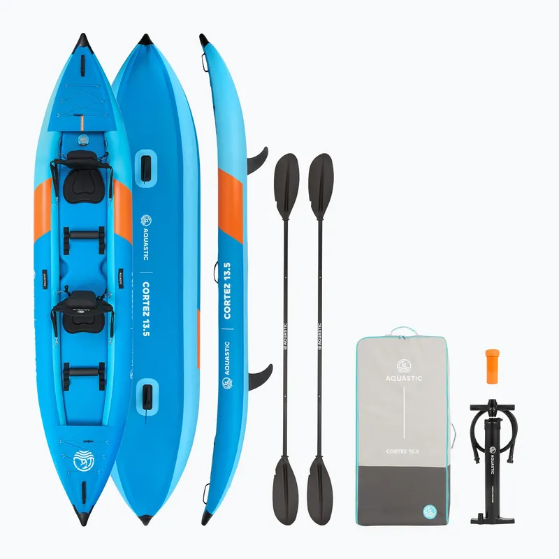 Vysoce Kvalitní Nafukovací kajak pro 2 osoby AQUASTIC Cortez 13‘5" 410 cm blue
