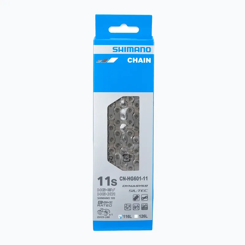 Řetěz na kolo Shimano CN-HG601 + Spinka 11rz 116 článků stříbrný ICNHG60111116Q Akční Nabídka