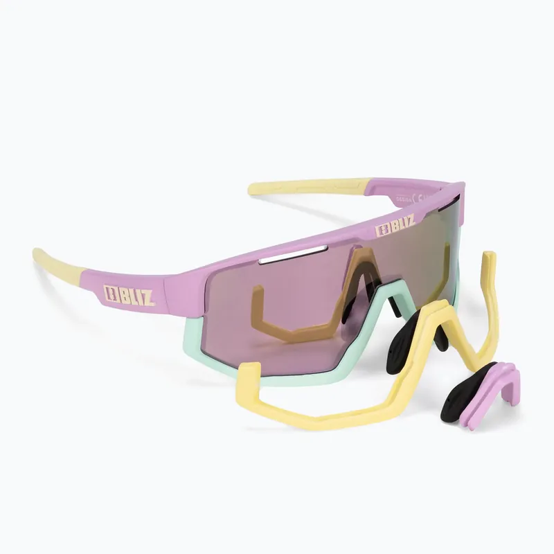 Sluneční brýle Bliz Fusion matte pastel purple yellow logo/brown pink multi Hit Sezóny