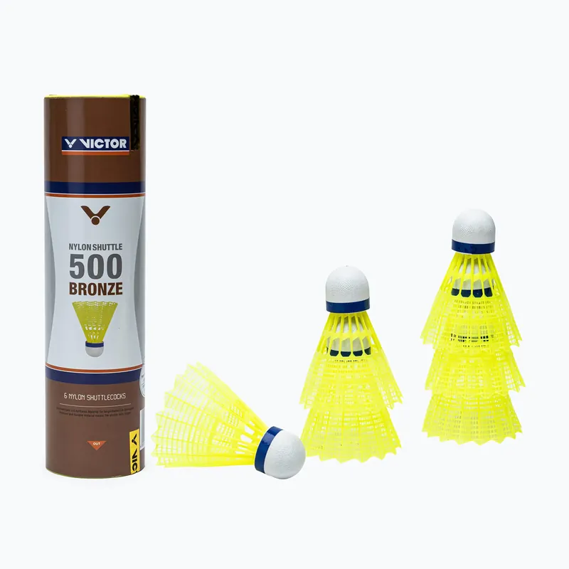 Badmintnové šipky VICTOR Nylonshutle 500 6pcs mid yellow Cenová Bomba