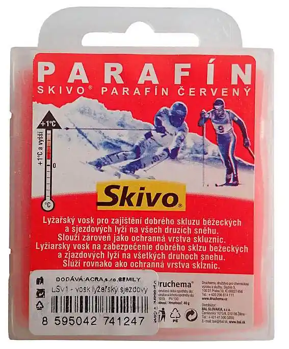 Skivo vosk sjezdový červený +1°C a vyšší 40 g Oblíbený