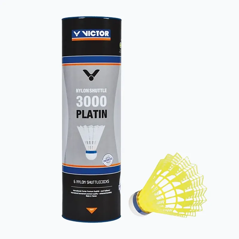 Badmintnové šipky VICTOR Nylon Shuttle 3000 fast 6 szt. yellow Nejprodávanější