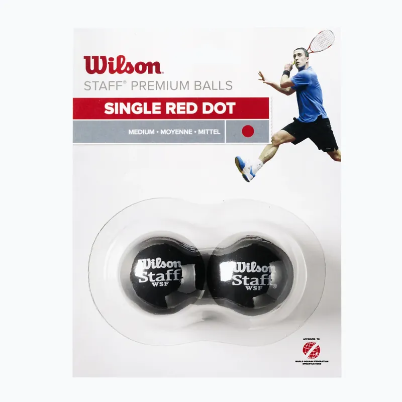 Přímo Od Výrobce Wilson Staff Squash 2 míče Red Dot černé WRT617700+