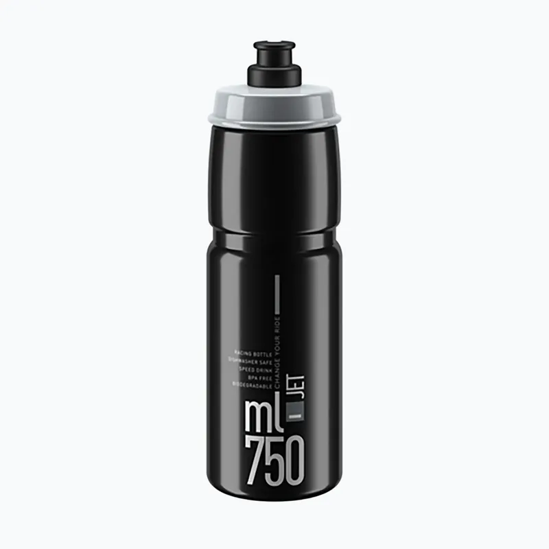 Cyklistická láhev Elite Jet 750 ml black/grey logo Dokud Zásoby Vydrží