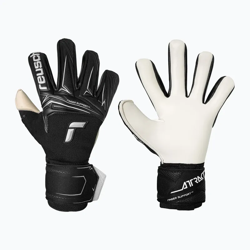 Brankářské rukavice Reusch Attrakt Gold X NC Finger Support black/white Sezónní Sleva