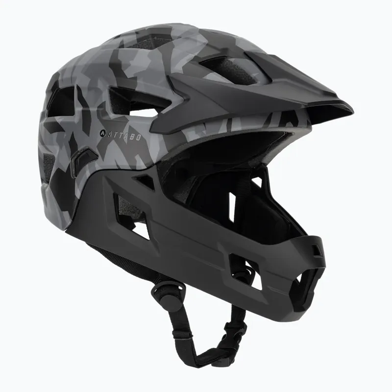 Dětská cyklistická helma ATTABO Predator full face gray Novinka Jen Po Omezenou Doba