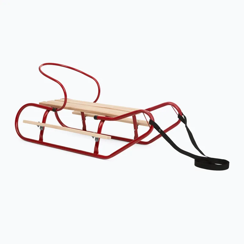 Kovové sáňky HUMBAKA with backrest and footrests red Nakupujte Hned