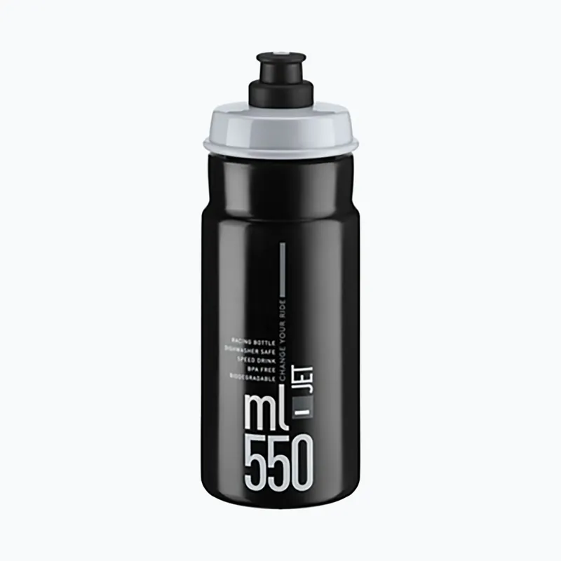 Cyklistická láhev Elite Jet 550 ml black/grey logo Autentický