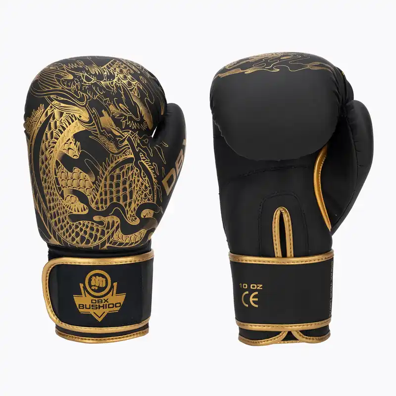 Boxerské rukavice DBX BUSHIDO "Gold Dragon" zlaté/černé Vrácení Zdarma