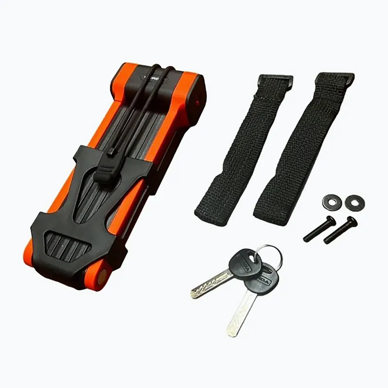 Cyklistický zámek GERDA Fold 1200W Neo foldable black/orange Novinka Ověřený