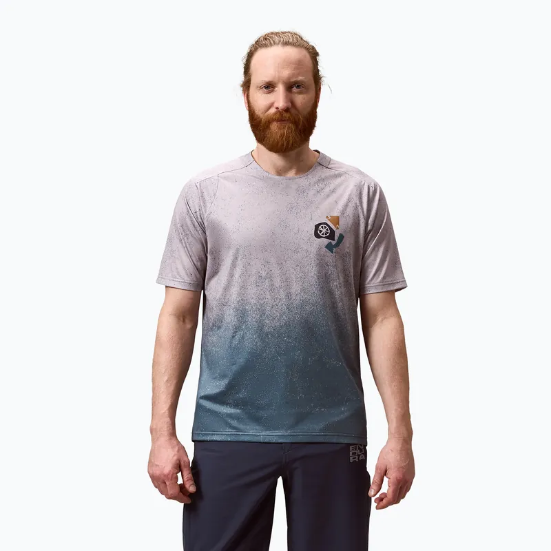 Cenově Výhodný Pánský cyklistický dres Endura Singletrack Print titanium
