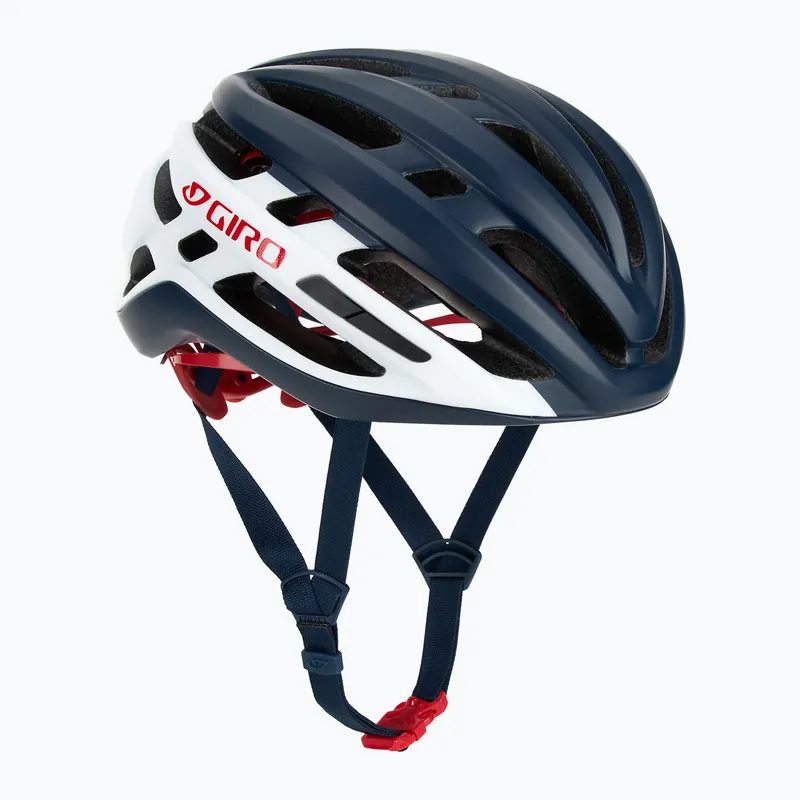 Cyklistická přilba Giro Agilis Integrated MIPS matte midnight white/red Levný