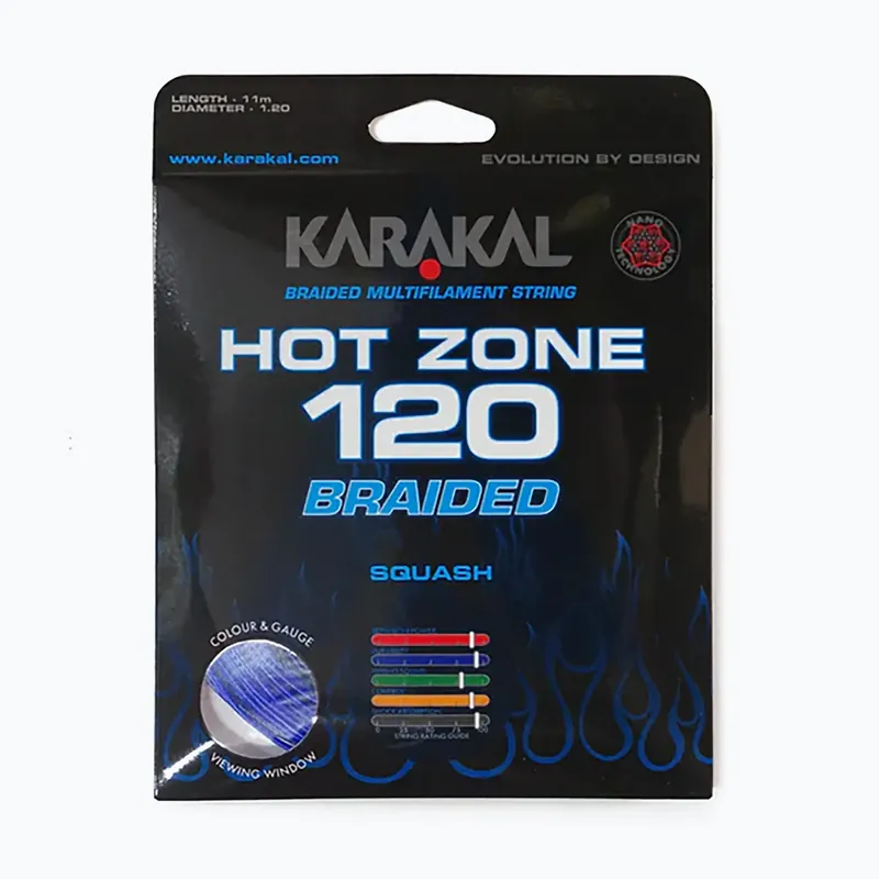 Cenově Výhodný Squashová struna Karakal Hot Zone Braided 120 11 m blue