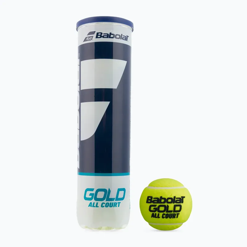 Sada tenisových míčků 4 ks. BABOLAT Gold All Court 4 žlutá 502085 Originální
