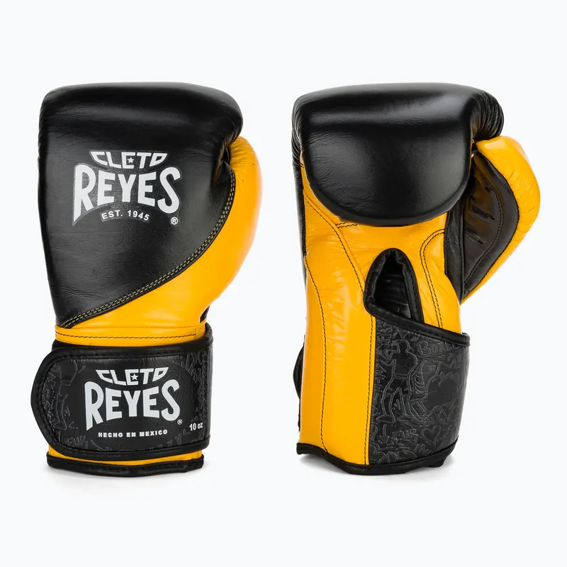 Boxerské rukavice Cleto Reyes High Precision Training Leather black/yellow Oblíbený