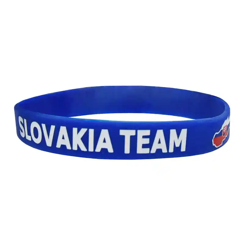 Silikonový náramek SPORTTEAM® Slovenská Republika 2, modrá Levný
