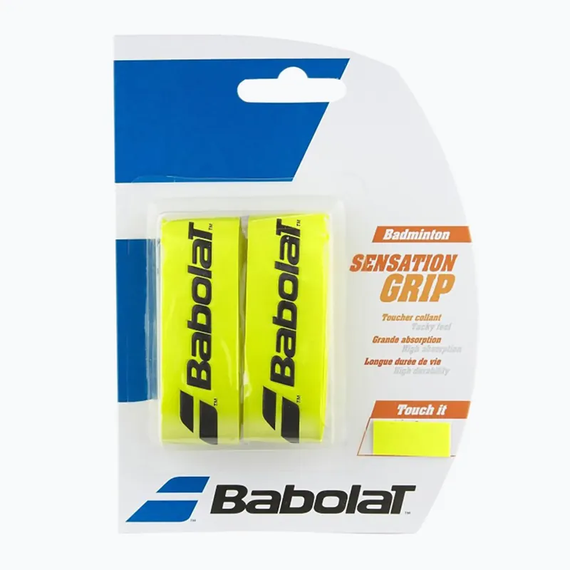 Omotávky na badmintonové rakety Babolat Grip Sensation 2 ks yellow Omezená Nabídka
