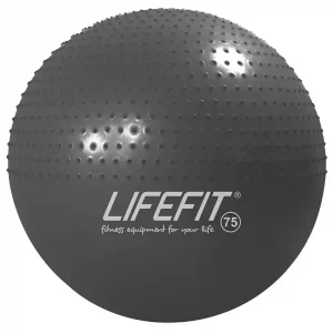 Gymnastický masážní míč LIFEFIT® MASSAGE BALL 75 cm, tmavě šedý Ověřený