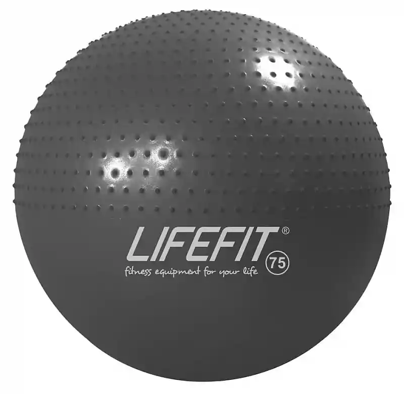 Gymnastický masážní míč LIFEFIT® MASSAGE BALL 75 cm, tmavě šedý Ověřený