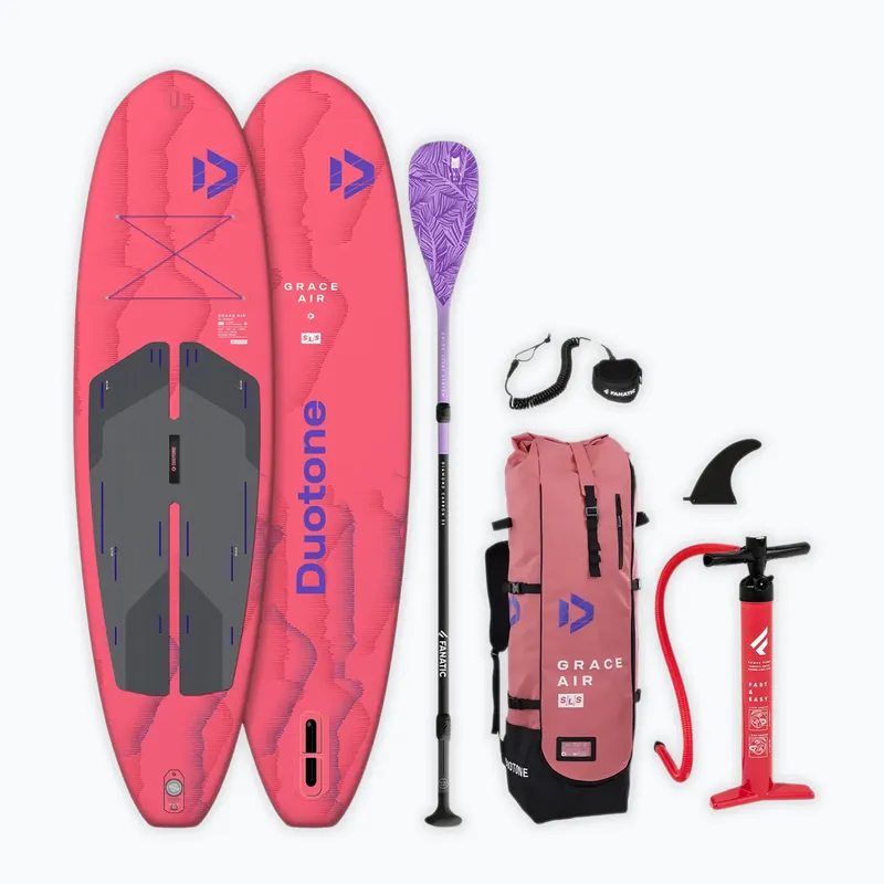 Nafukovací paddleboard sada DUOTONE iSUP Grace Air SLS 10‘4 2026 rose red Novinka Jen Po Omezenou Doba