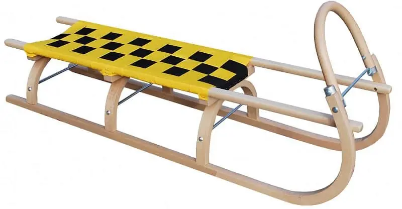 Dřevěné saně SULOV® 67, 125cm, žluto-černé Autentický