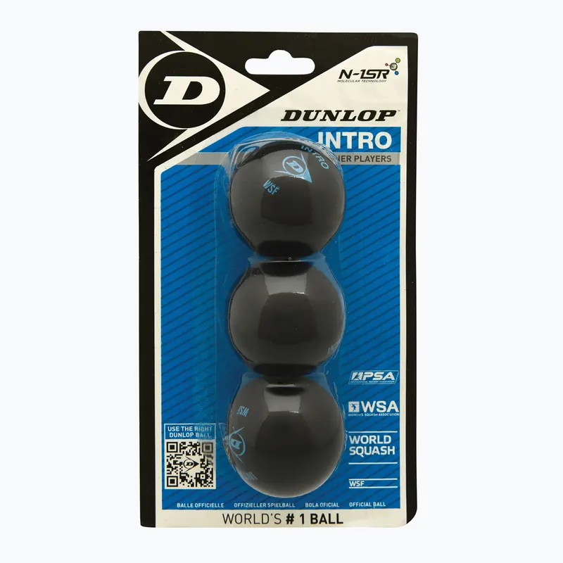Míčky na squash Dunlop Intro blue dot 3 ks Zlevněný