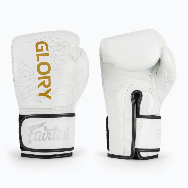 Nízká Cena Boxerské rukavice Fairtex Glory Kickboxing Competition Training white