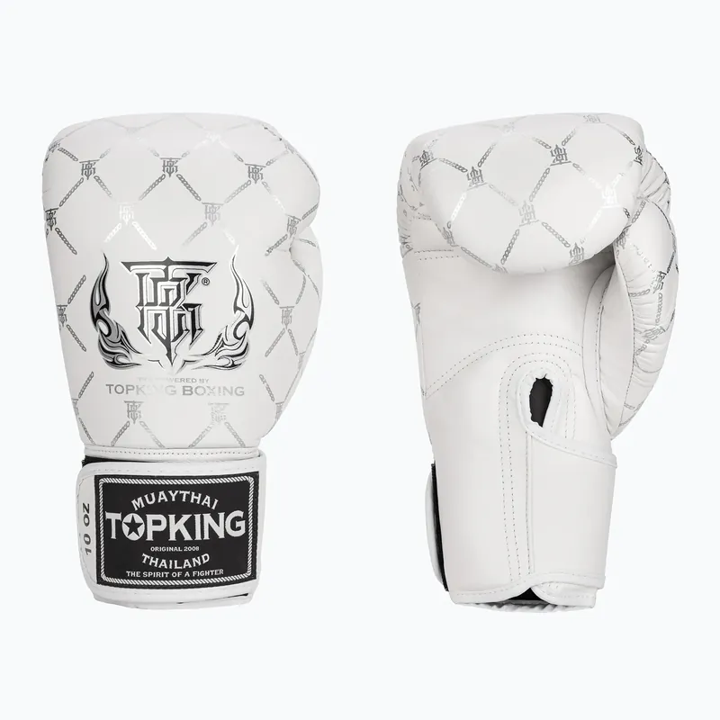 Boxerské rukavice Top King Boxing Chain bílé/stříbrné Sezónní Sleva