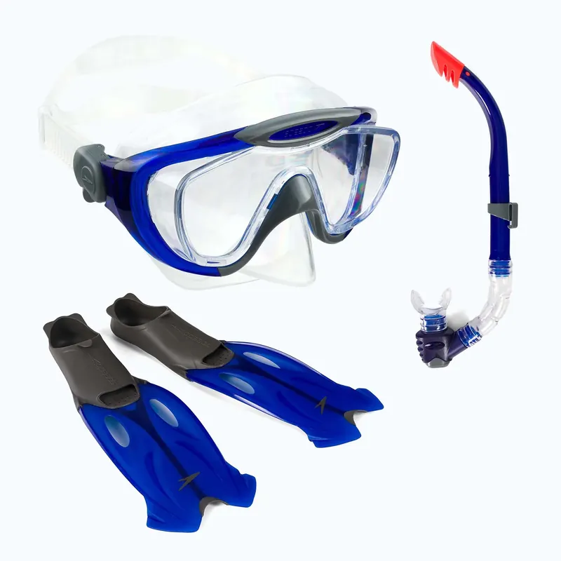 Vysoce Kvalitní Speedo Glide Snorkel Fin maska + ploutve + sada šnorchlů modrá 8-016595052