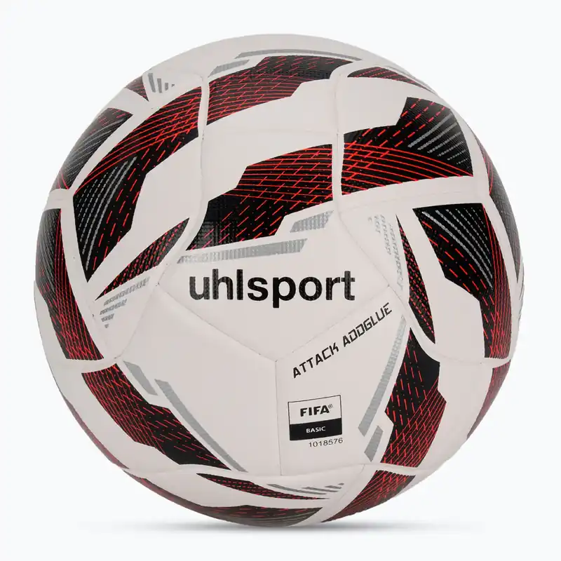 Fotbalový míč uhlsport Attack Addglue white/black/fluo red velikost 5 Akční Cena