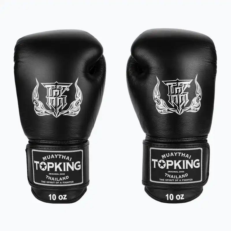 Top King Muay Thai Ultimate černé boxerské rukavice Oblíbený