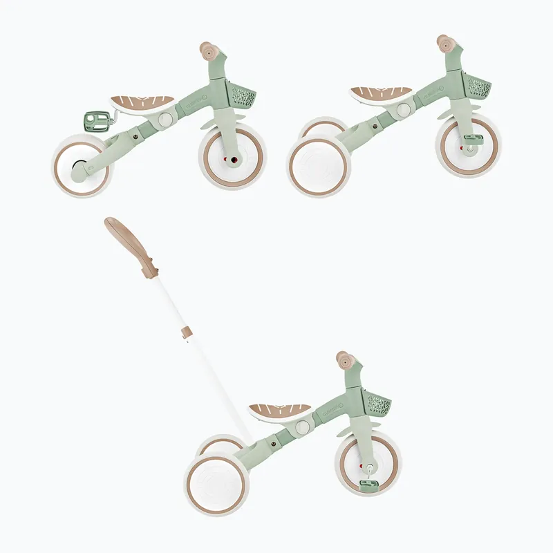 Nízká Cena Odrážedlo tříkolové s vodicí tyčí Globber Learning Trike 2w1 Plus Ecologic pistachio