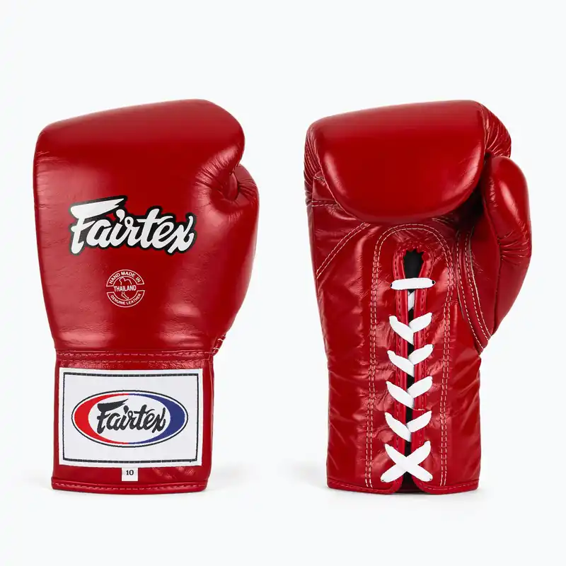 Bezpečná Platba Boxerské rukavice Fairtex Pro Competition Locked Thumb Leather červené