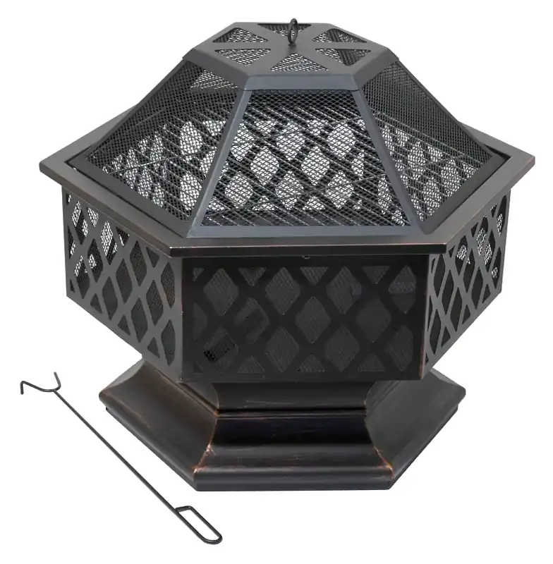 Ohniště HEXAGON copper patina s poklopem Hit Sezóny