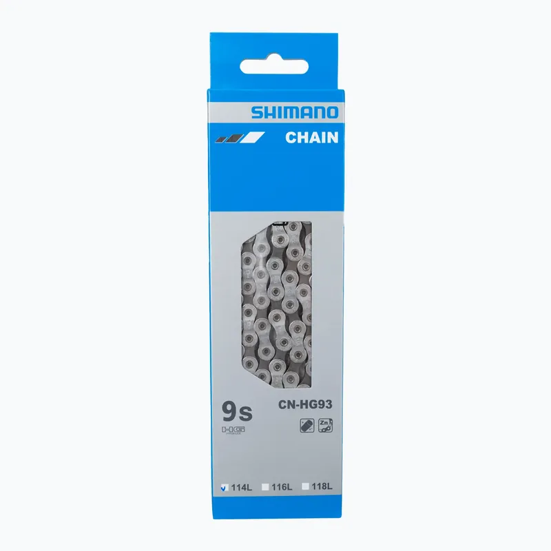 Bezpečná Platba Řetěz na kolo Shimano CN-HG93 + Pin 9rz 114 článků stříbrný ICNHG93114I