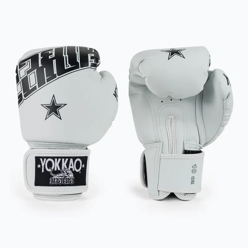 Boxerské rukavice YOKKAO Lettering Boxing white Poslední Šance