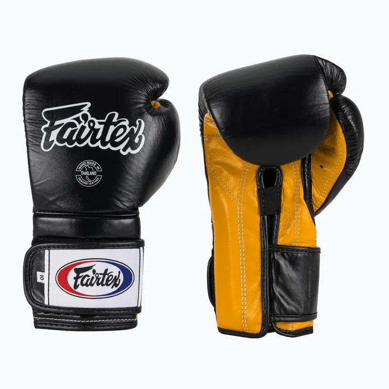 Boxerské rukavice Fairtex Heavy Hitter‘s Mexican Style black/yellow Aktuální