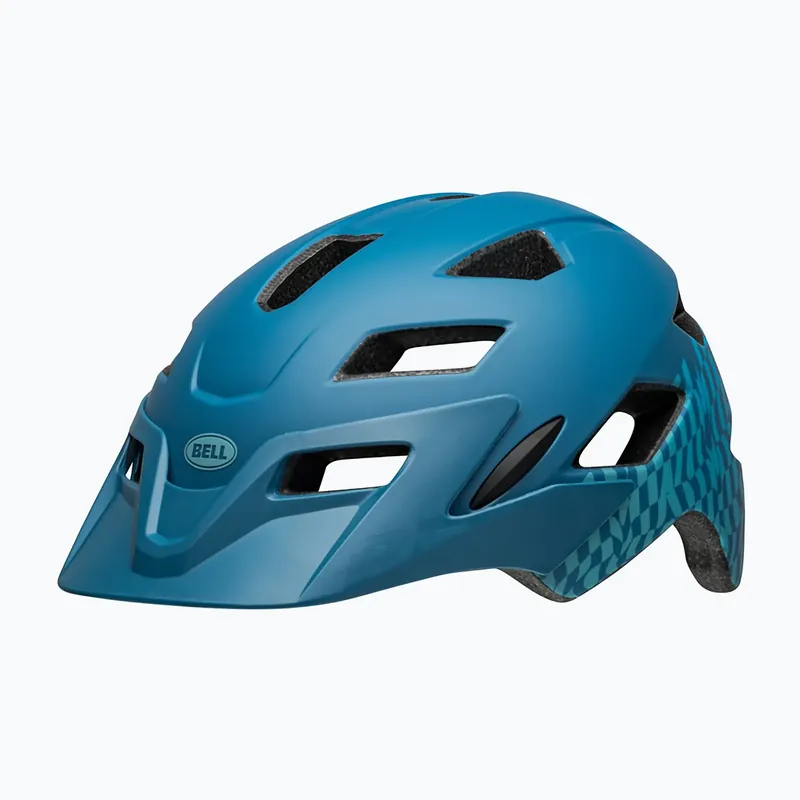 Originální Dětská cyklistická přilba Bell Sidetrack Integrated MIPS wavy checks matte blue