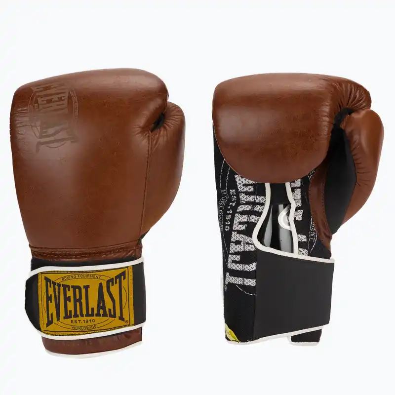 Boxerské rukavice EVERLAST 1910 Classic hnědé EV1910 BROWN-12 oz. Levný