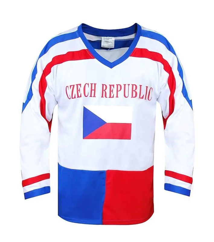 Hokejový dres ČR 7, bílý Vysoce Kvalitní