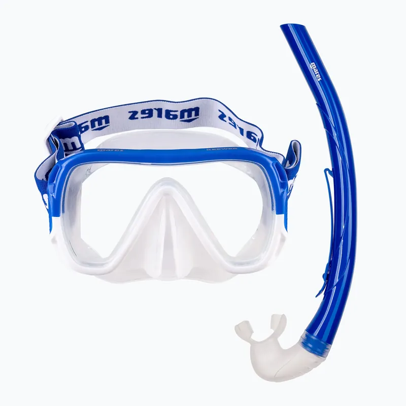 Šnorchlovací sada Mares Combo Keewee blue/white/clear Sezónní Sleva
