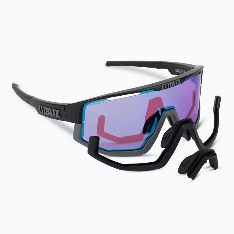Novinka Cyklistické brýle Bliz Fusion Nano Optics Nordic Light S2 matt black/begonia/violet blue multi