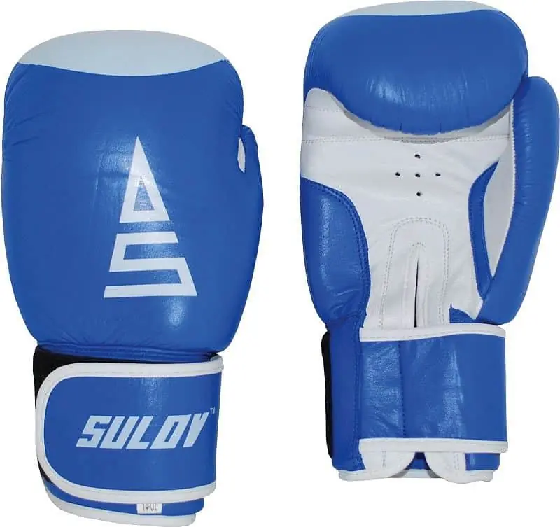 Box rukavice SULOV® kožené, modro-bílé Super Cena